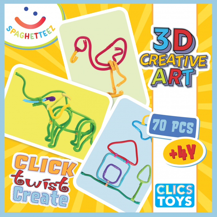 Clicstoys-Set de construit cu magnet Spaghetteez 70 piese [2]