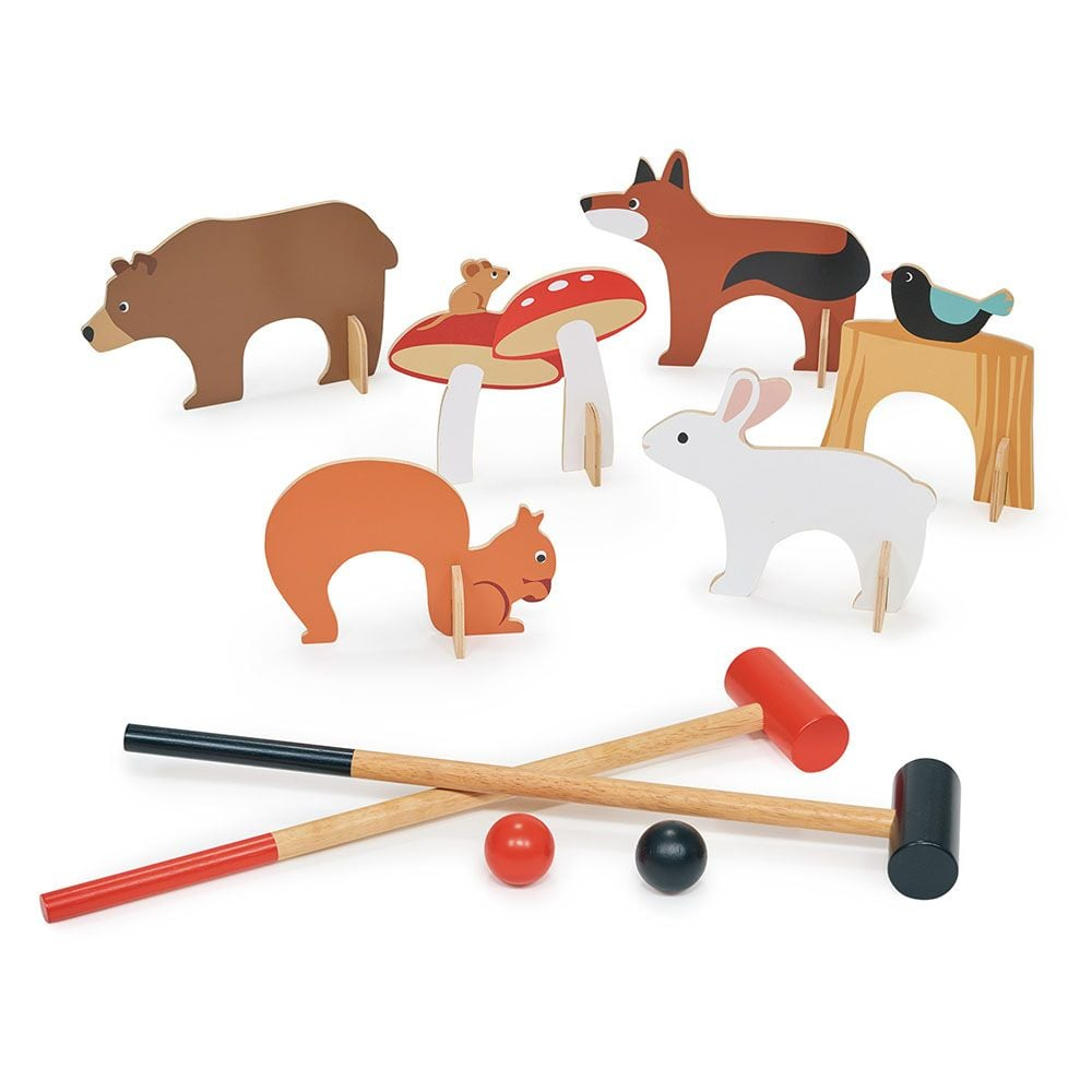 Set de croquet de Interior Woodland, din lemn premium - Woodland Indoor Croquet set - Tender Leaf Toys [1]