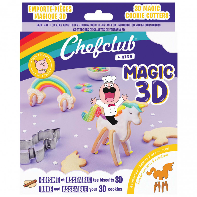 Set de forme de biscuiti Unicorn si Curcubeu 3D, Chefclub kids [1]
