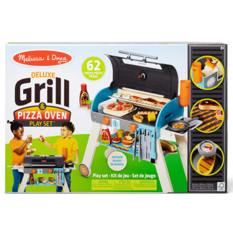 Melissa & Doug-Set de joaca din lemn cu accesorii Grill si Pizza [5]