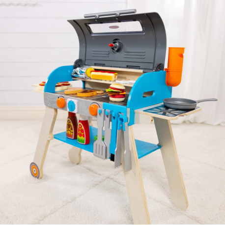 Melissa & Doug-Set de joaca din lemn cu accesorii Grill si Pizza [3]