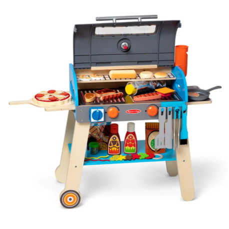Melissa & Doug-Set de joaca din lemn cu accesorii Grill si Pizza [2]
