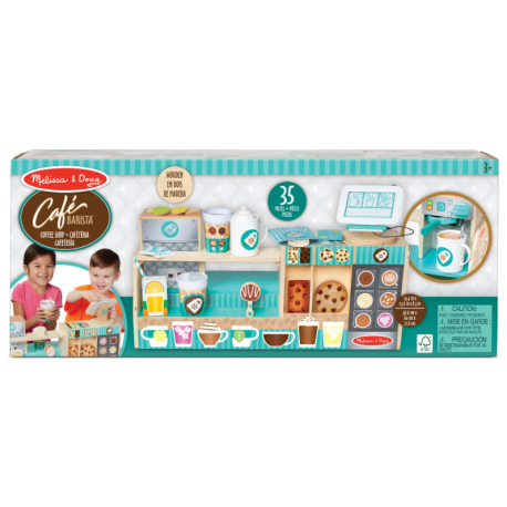 Melissa & Doug-Set de joaca din lemn cu accesorii Ne jucam de-a Cafeneaua - Barista [5]
