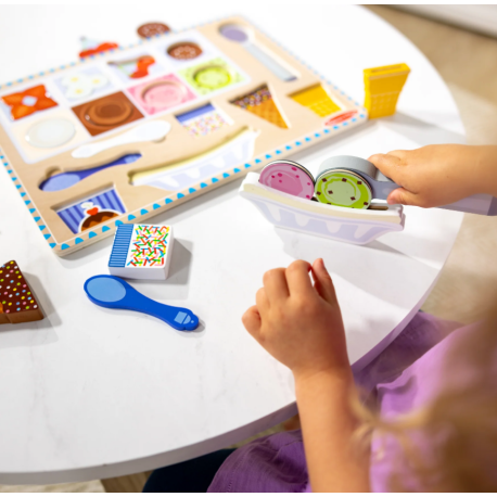 Melissa & Doug-Set de joaca din lemn si puzzle magnetic Inghetata [3]