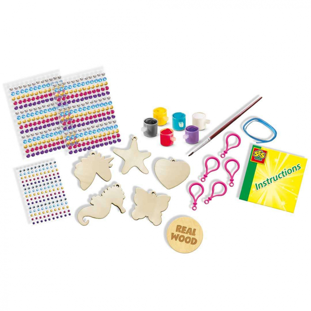 SES Creative-Set De Pictat Si Lipit Diamante -Brelocuri Din Lemn [2]