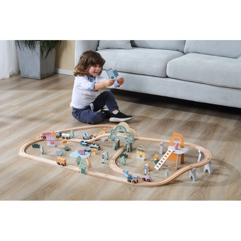 Set de trenulete din 90 de piese, PolarB Viga [5]