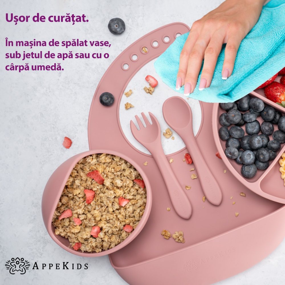 Set Diversificare, AppeKids, 100% Silicon, Classic - Old Rose [5]