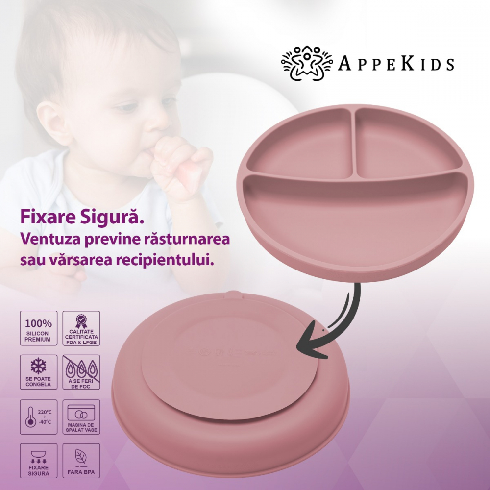 Set Diversificare, AppeKids, 100% Silicon, Classic - Old Rose [4]