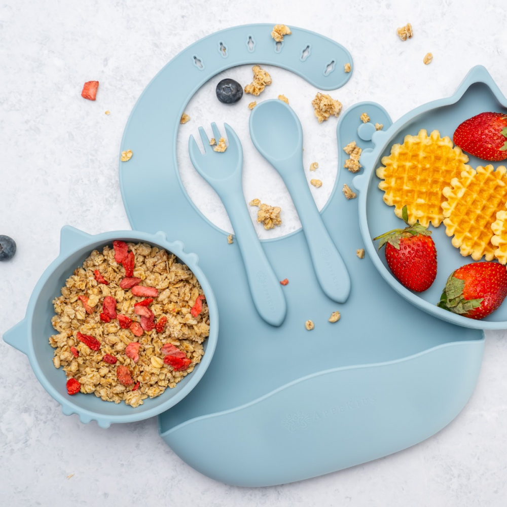 Set Diversificare, AppeKids, 100% Silicon, Kitty - Aqua Blue [3]