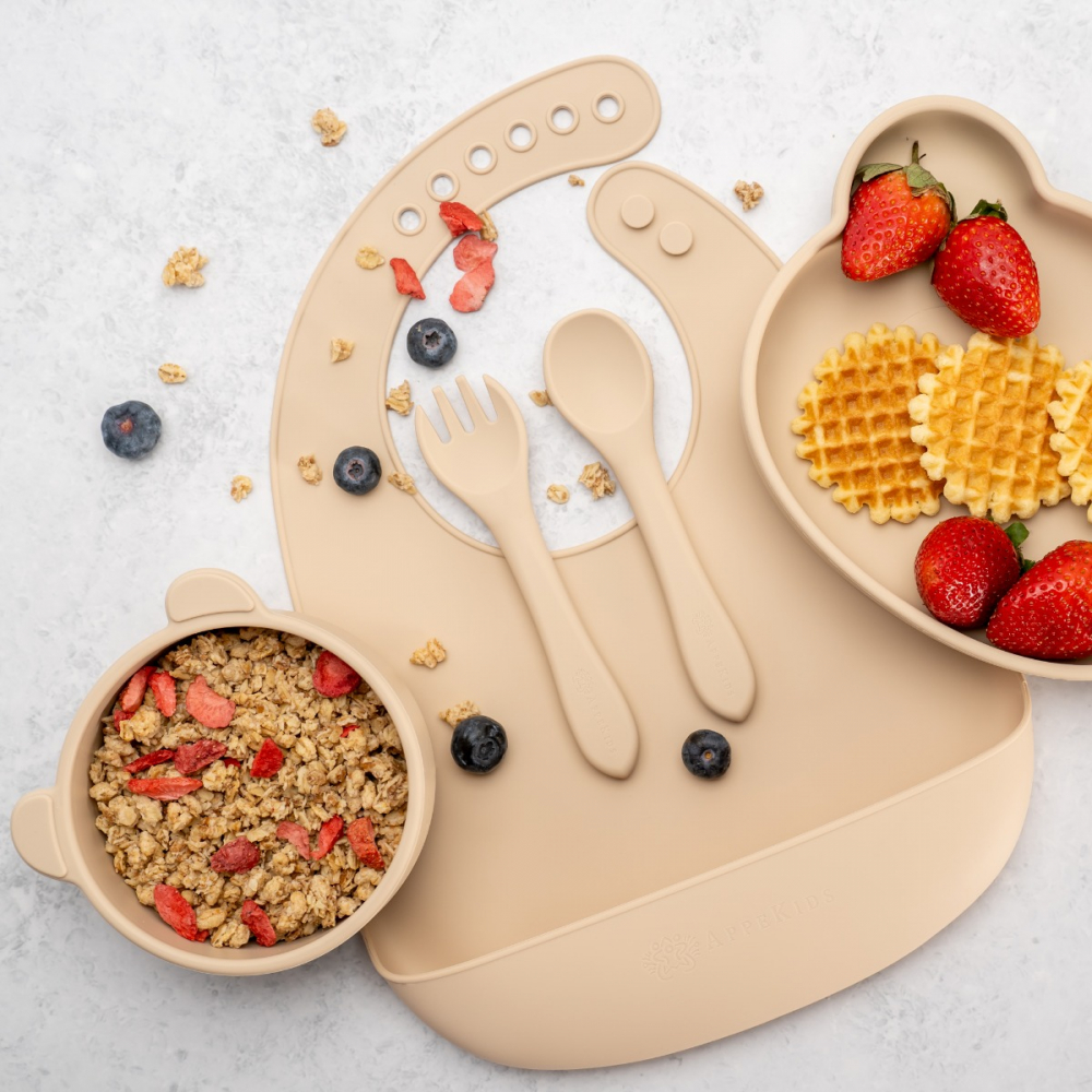 Set Diversificare, AppeKids, 100% Silicon, Panda - Bubble Beige [5]