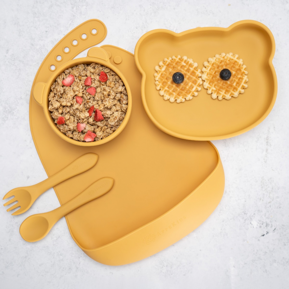 Set Diversificare, AppeKids, 100% Silicon, Panda - Honey [1]