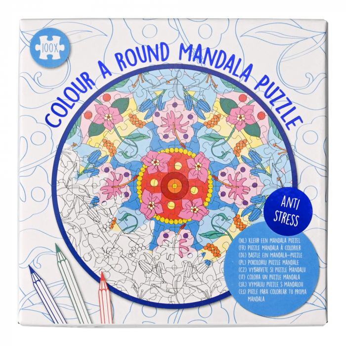 WinsHolland-Set DIY Coloreaza propriul puzzle - mandala- albastru [2]