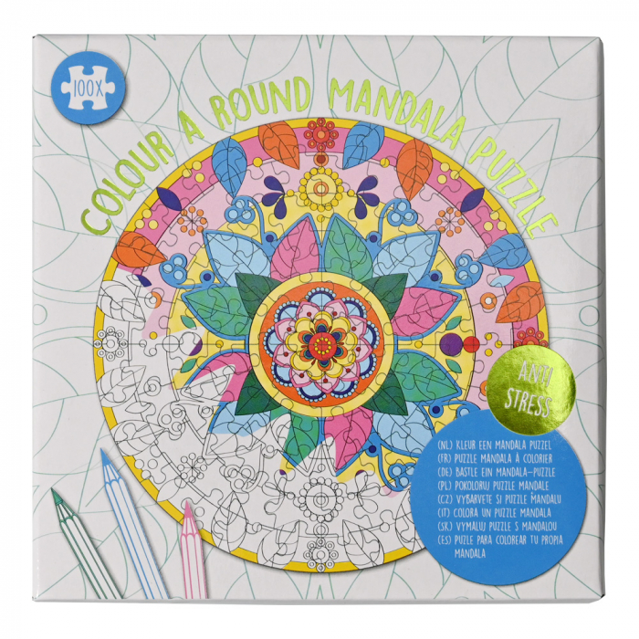 WinsHolland-Set DIY Coloreaza propriul puzzle - mandala- verde [2]