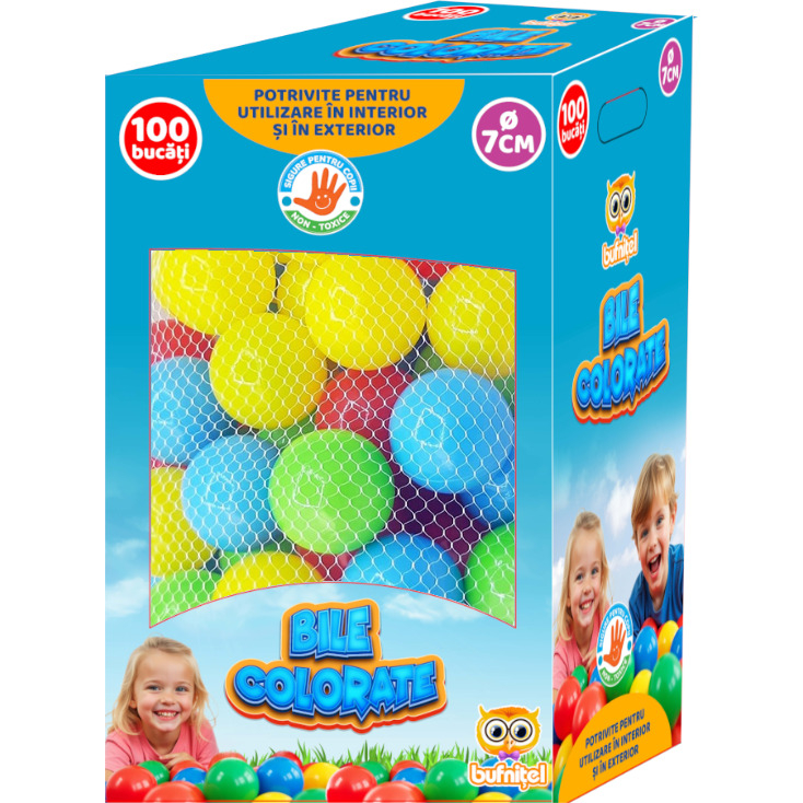 Set educativ 100 bile colorate (cutie) - 7cm [1]