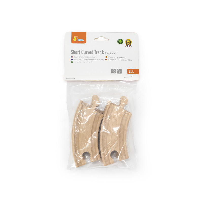 Set extensii sine din lemn mini curbate pentru trenulete, 4 buc,Viga [1]