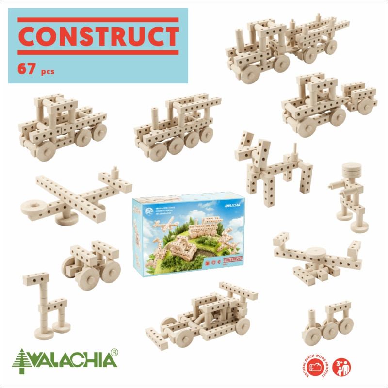Set gama Construct format din 67 piese, pentru construit masini, animale si alte modele, Walachia [2]