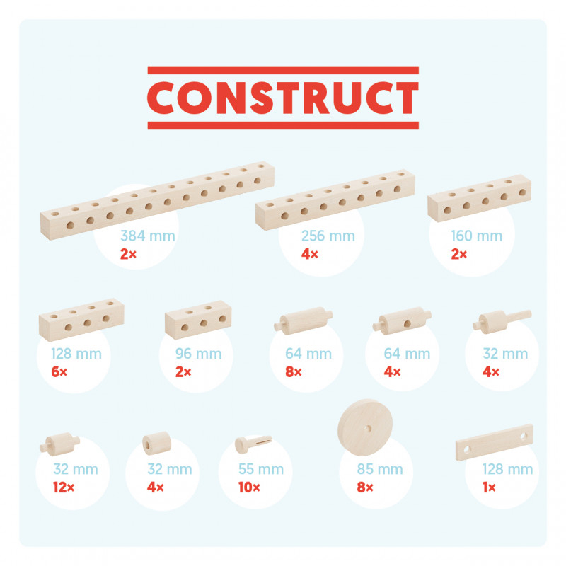Set gama Construct format din 67 piese, pentru construit masini, animale si alte modele, Walachia [3]
