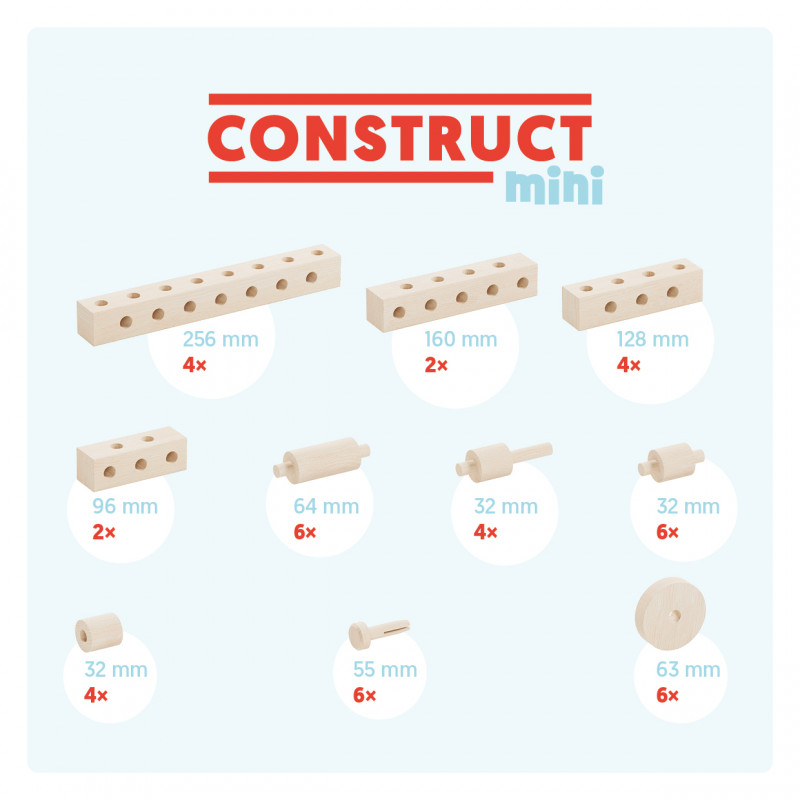 Set gama Construct Mini format din 44 piese, pentru construit masini, animale si alte modele, Walachia [2]