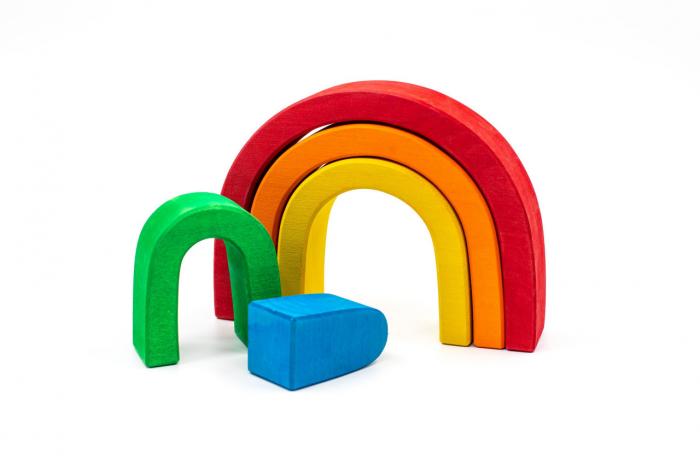 Marc toys Set Handmade Curcubeu Arcada Medie Rosu [2]