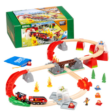 BRIO-Set interactiv, trenulet pompieri, cu sunete BRIO, 3+ ani [1]