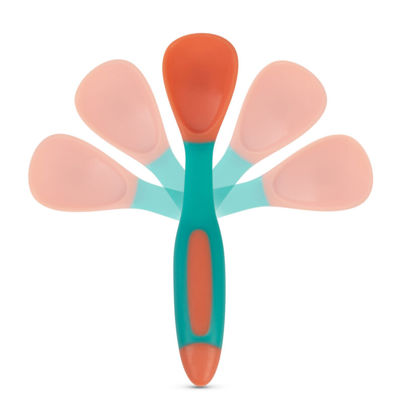 BABOO-Set lingurita si furculita flexibile Baboo - portocaliu Verde, 6 luni+ [5]