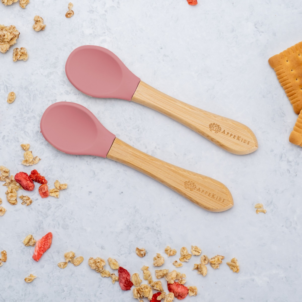 APPEKIDS-Set Lingurite din bambus, AppeKids - Old Rose [1]