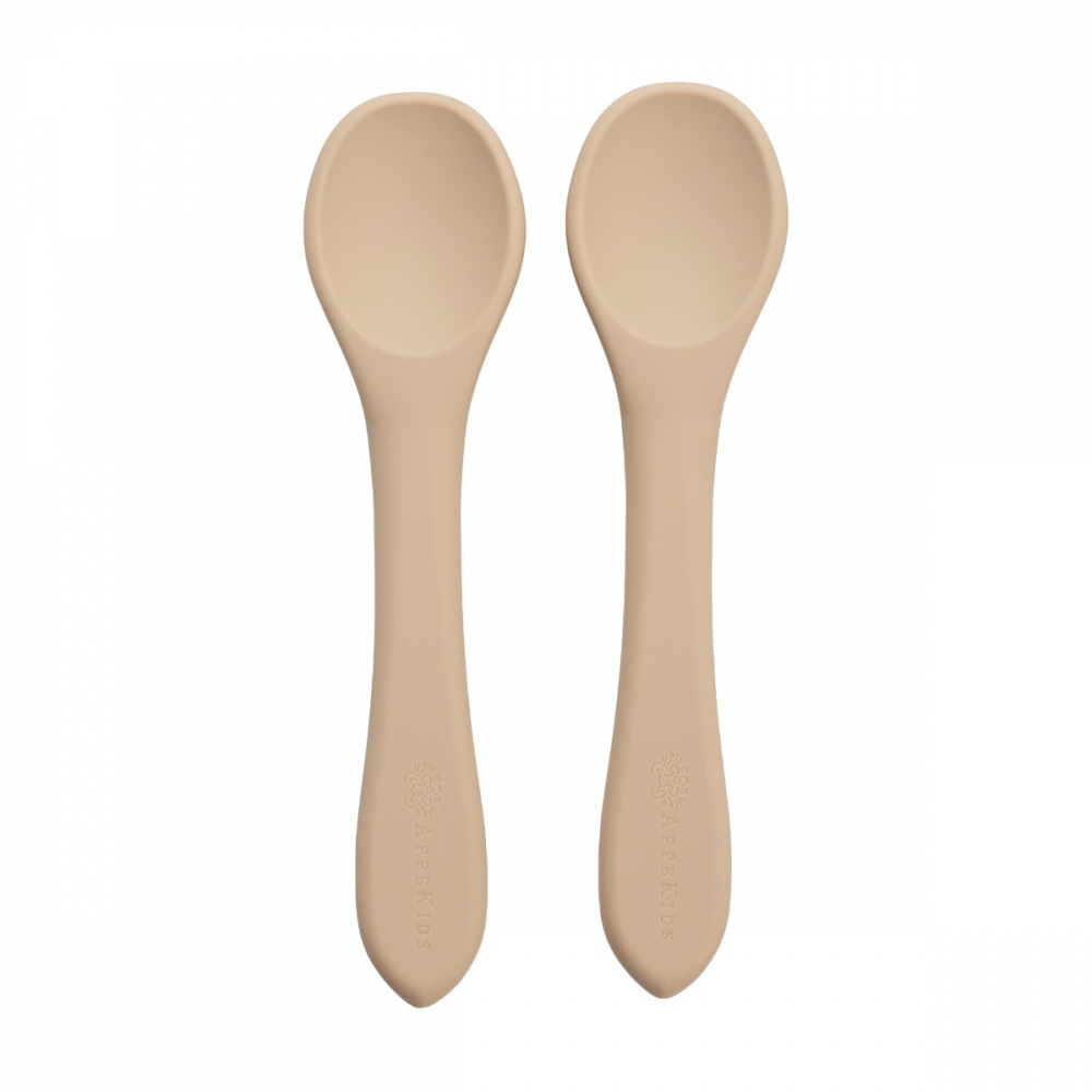 Set Lingurite din silicon, AppeKids - Bubble Beige [4]