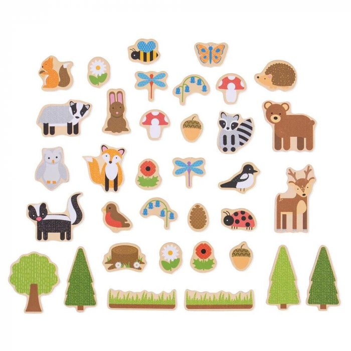 BIGJIGS Toys-Set magnetic - Animalute din padure [5]