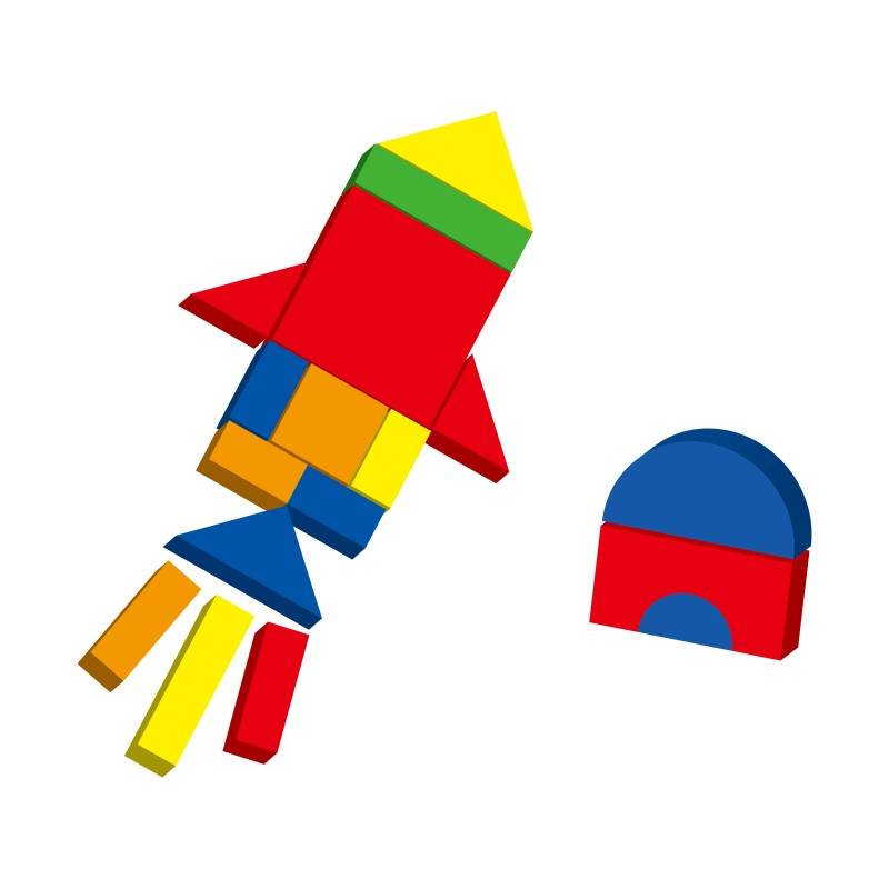 Set magnetic - forme geometrice din lemn cu cutie [3]