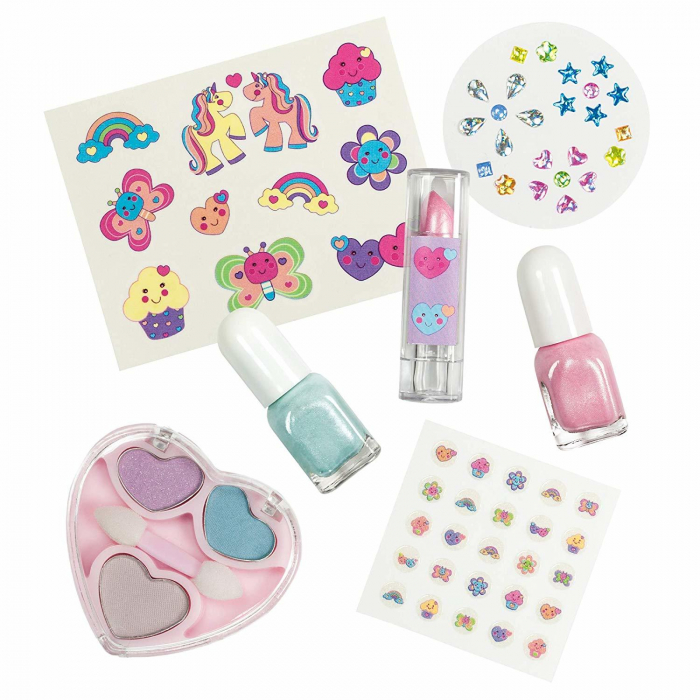 Galt-Set Make-Up cu farduri, ruj, oja si pietricele pentru fetite [3]