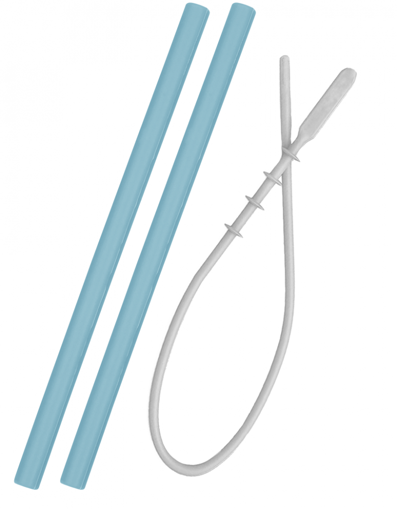 Minikoioi-Set paie si perie Minikoioi, 100% Premium Silicone – Mineral Blue [1]