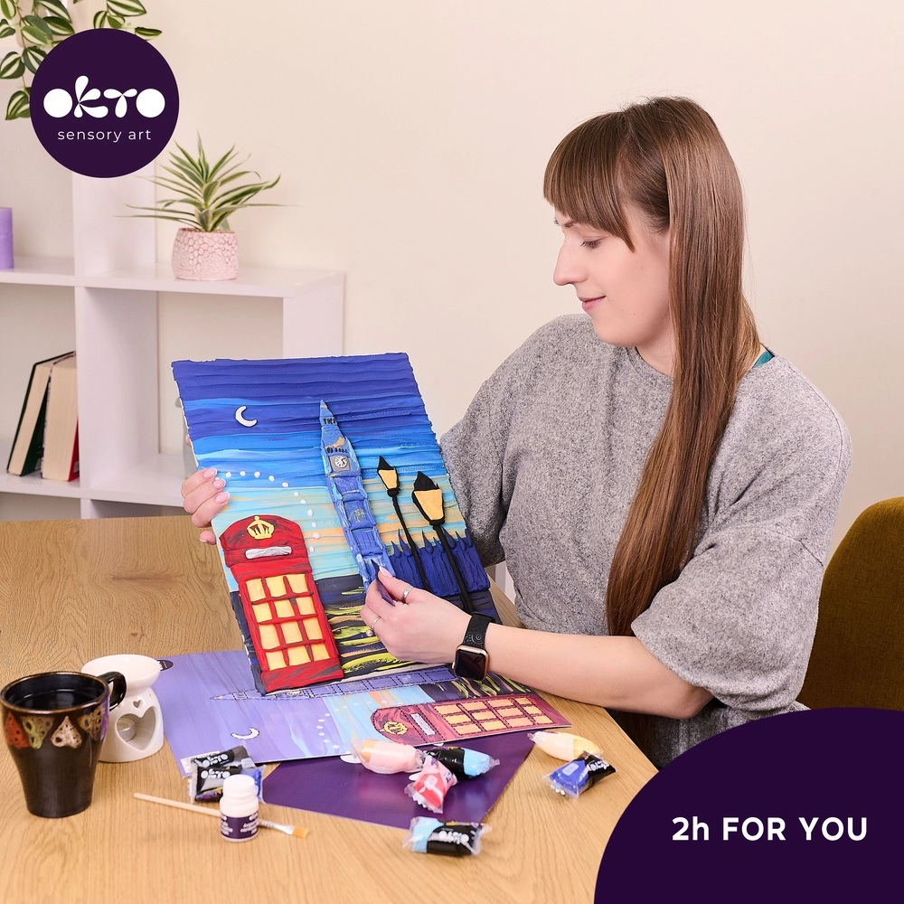 Okto-Set pictura 3D cu argila usoara, 30*40cm - London City [4]
