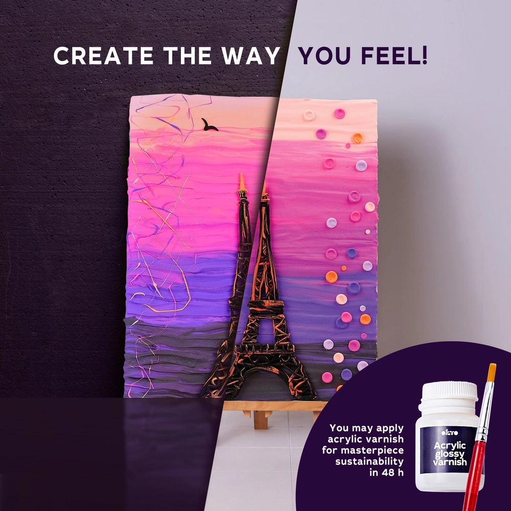 Okto-Set pictura 3D cu argila usoara, 30*40cm - Paris [2]