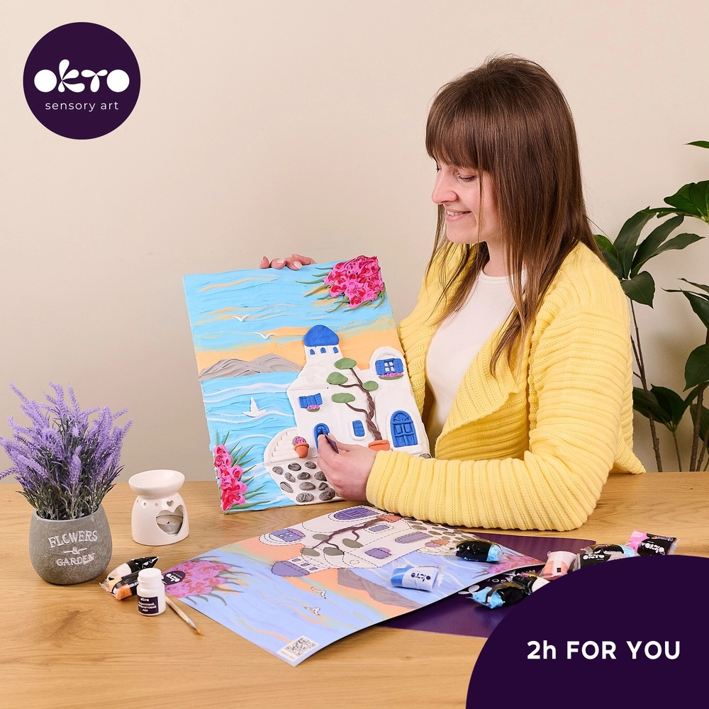 Set pictura 3D cu argila usoara, 30*40cm - Santorini [4]