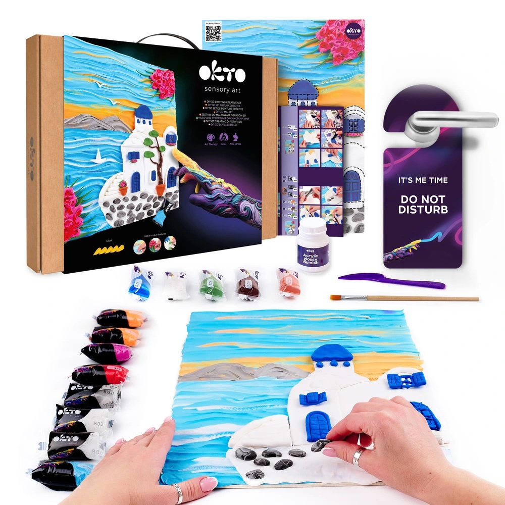 Set pictura 3D cu argila usoara, 30*40cm - Santorini [1]