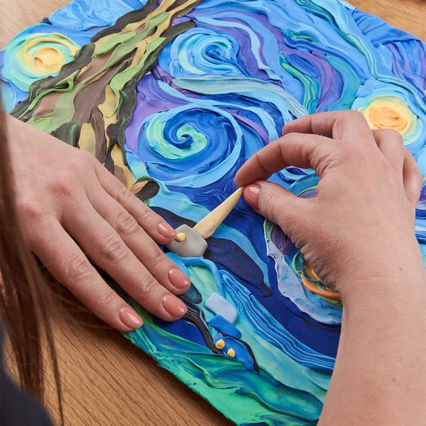 Set pictura 3D cu argila usoara, 30*40cm - Starry Night [4]