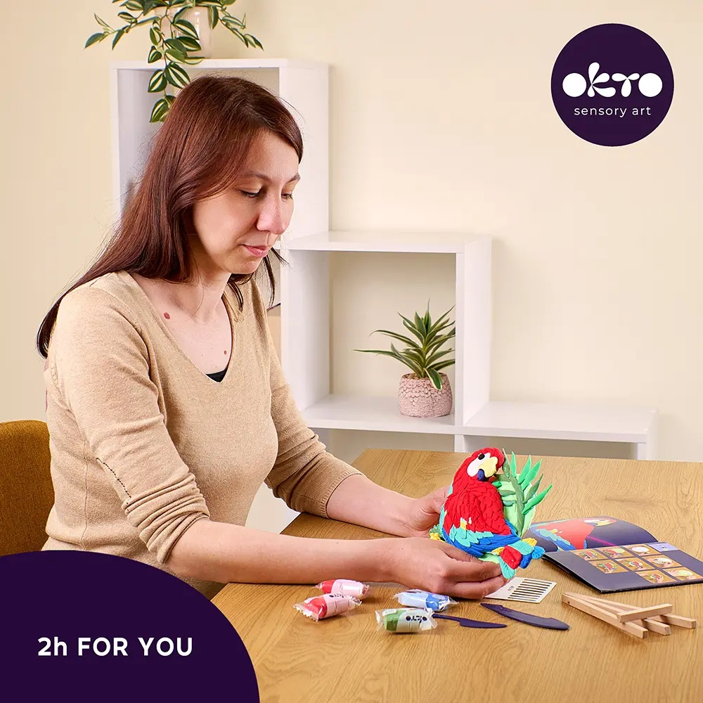 Set pictura 3D cu argila usoara, Nature - Macaw [3]