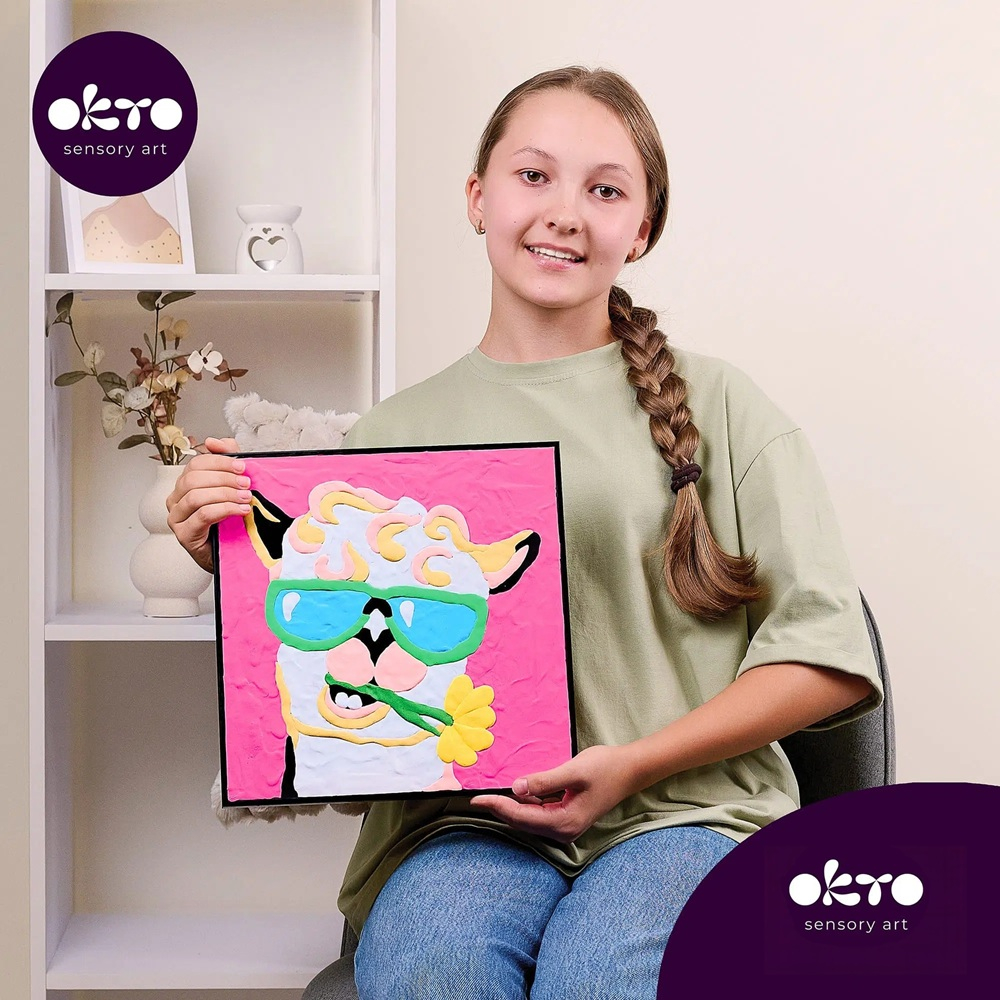 Set pictura cu argila usoara, 29*29 cm - Lama [2]