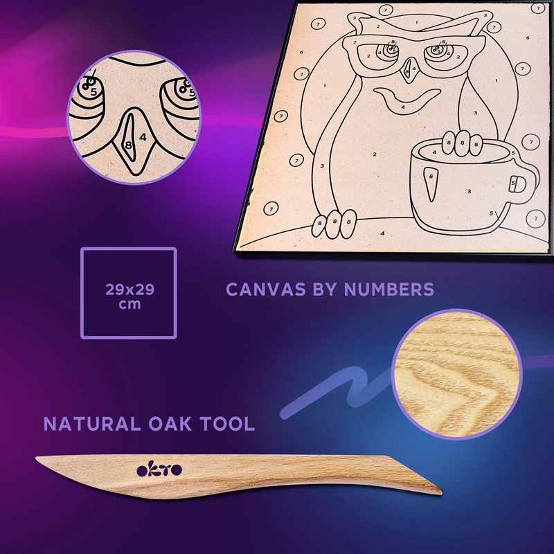 Okto-Set pictura cu argila usoara, 29*29 cm - Owl [3]