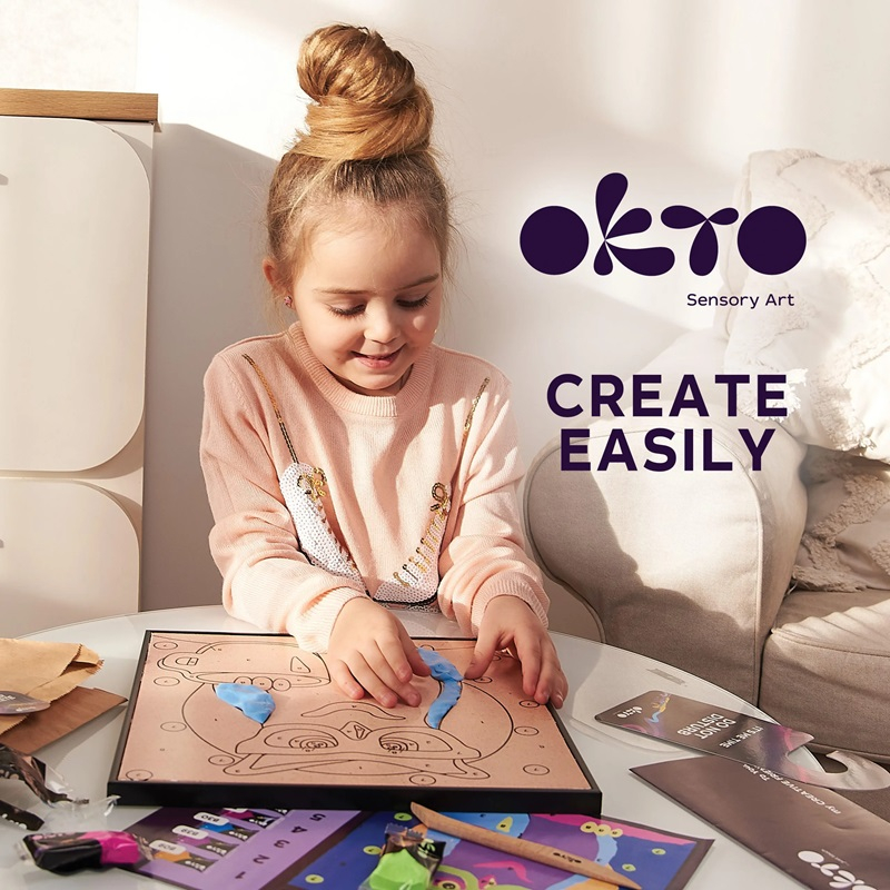 Okto-Set pictura cu argila usoara, 29*29 cm - Owl [4]