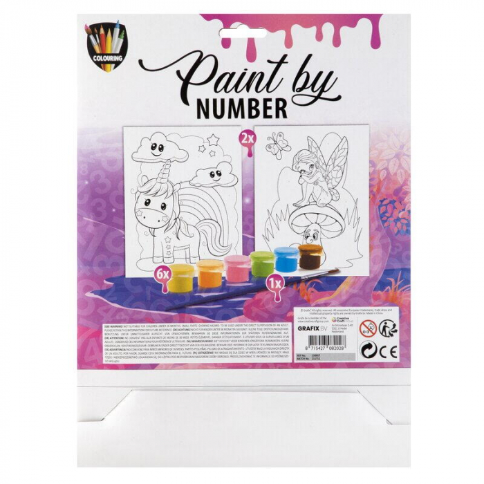 Grafix-Set pictura pe numere - Unicorn si zana [2]