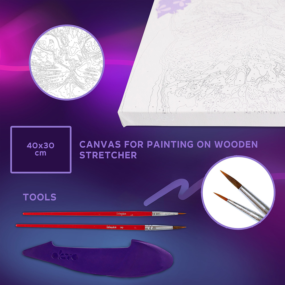 Set pictura si modelare 3D cu argila usoara, 30*40 cm - A Cat in a Flower Crown [4]