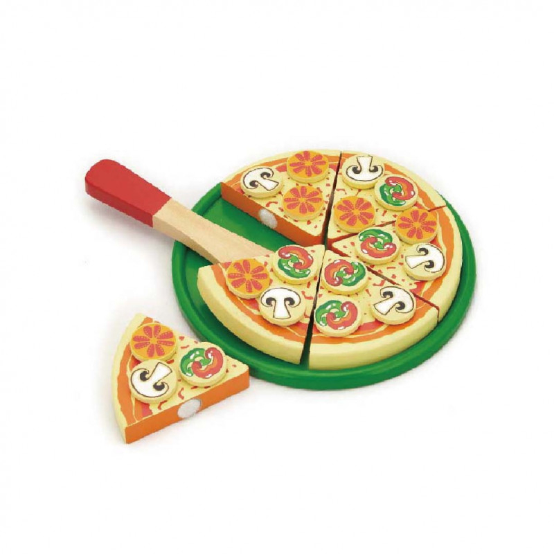 Viga-Set Pizza din Lemn VIGA – Jucărie Montessori pentru Copii, Creativitate și Coordonare în Joc de Rol [1]