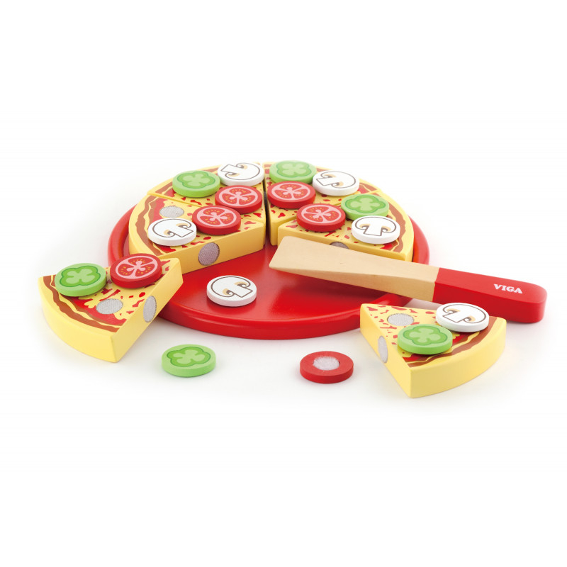 Viga-Set Pizza din Lemn VIGA – Jucărie Montessori pentru Copii, Creativitate și Coordonare în Joc de Rol [3]