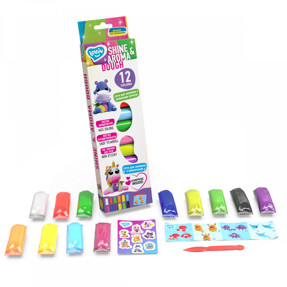 Okto-Set plastilina Lovin 12pcs*15gr - Shine&Aroma [2]