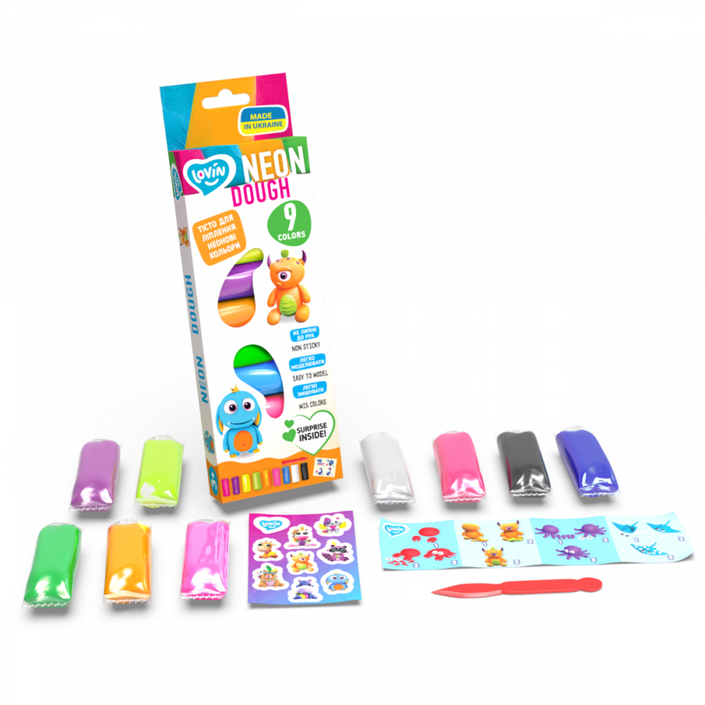 Okto-Set plastilina Lovin 9pcs*15gr - Neon [2]