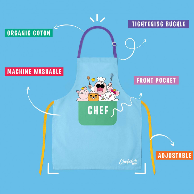 Chefclub kids-Sort de bucatarie pentru copii albastru, Chefclub Kids [3]