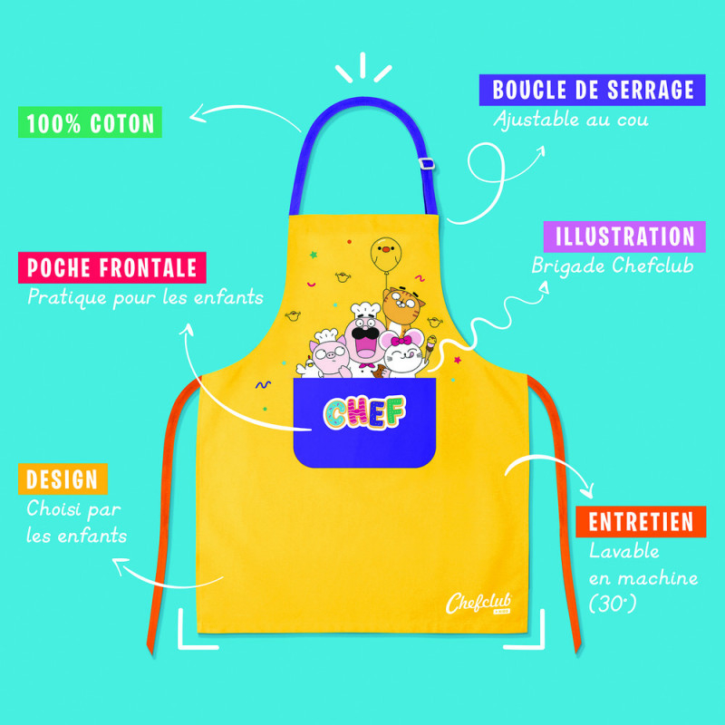 Sort de bucatarie pentru copii galben, Chefclub Kids [3]