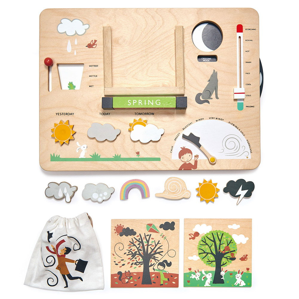 Statia meteo educativa, din lemn premium - Weather Watch - 13 piese - Tender Leaf Toys [2]