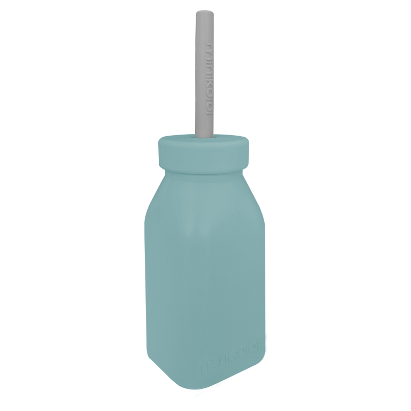 Sticla cu pai din silicon, Minikoioi - Aqua Green [1]
